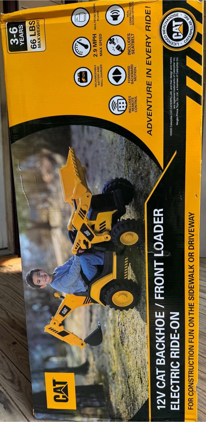 CAT Kid Trax 12V CAT Backhoe Loader Ride-On Excavator - photo 2