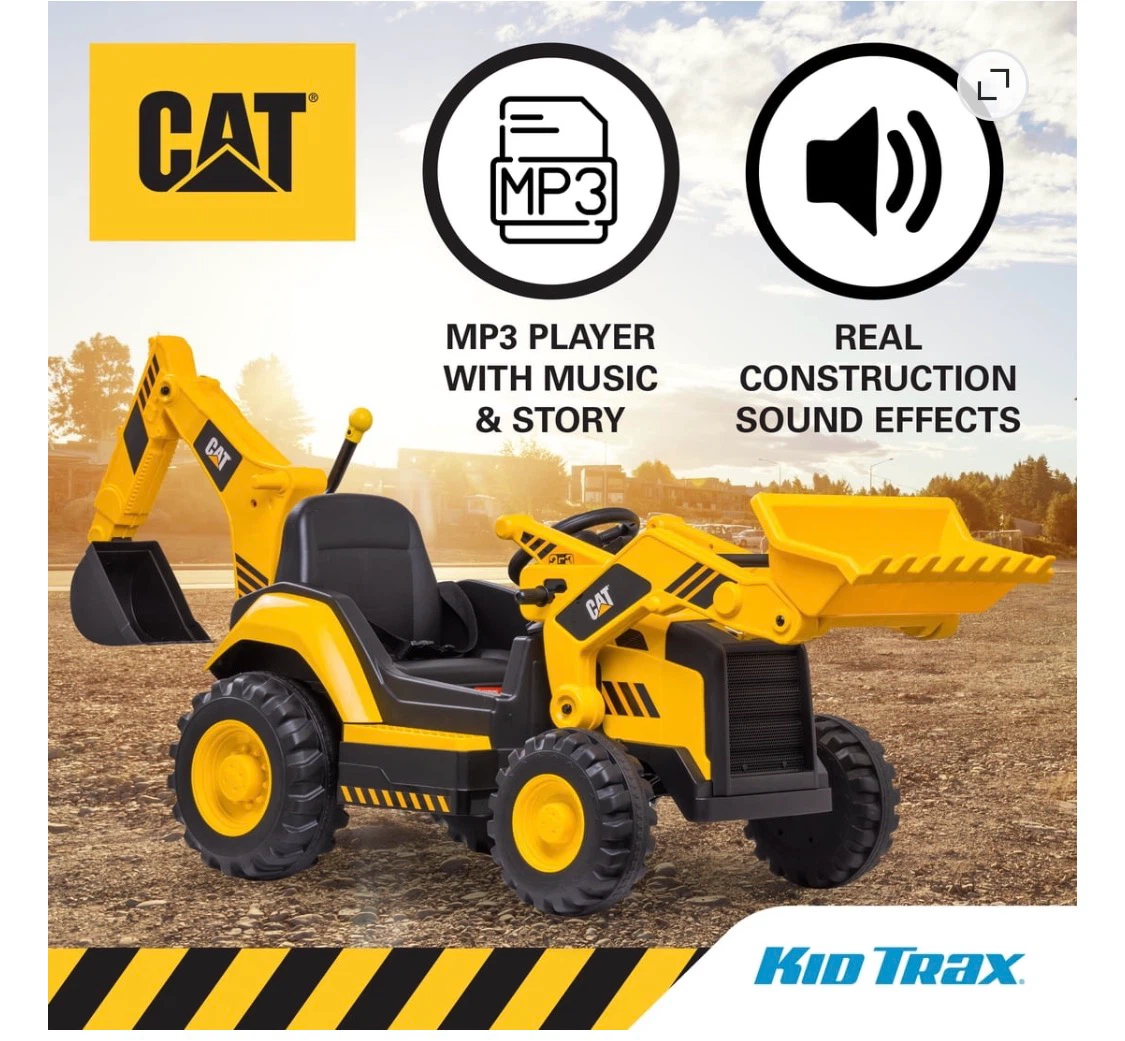 CAT Kid Trax 12V CAT Backhoe Loader Ride-On Excavator - photo 3