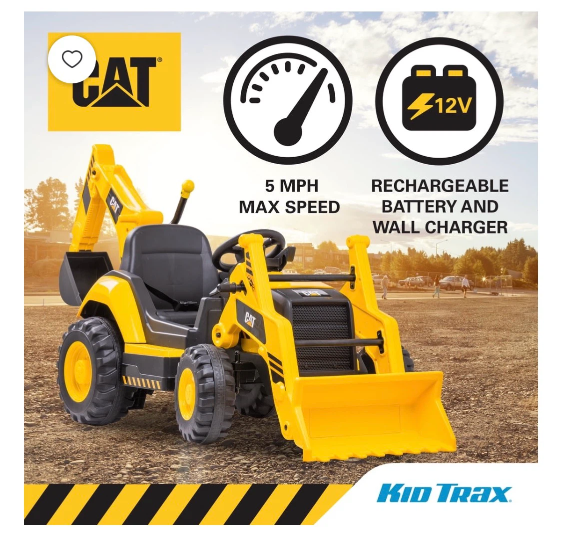 CAT Kid Trax 12V CAT Backhoe Loader Ride-On Excavator - photo 4