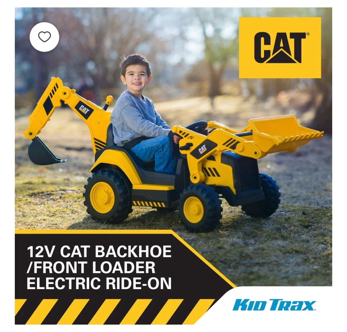 CAT Kid Trax 12V CAT Backhoe Loader Ride-On Excavator - photo 5