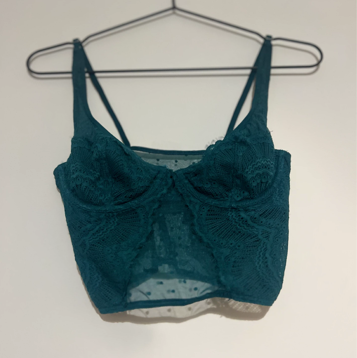 UO Teal Lace Corset Top