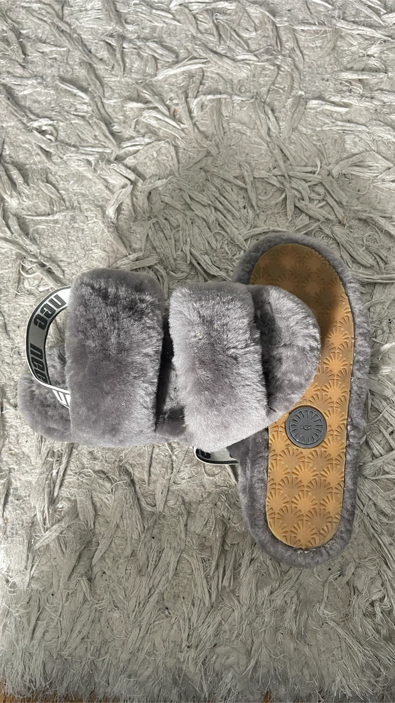UGG Fluff Yeah Slides Grey