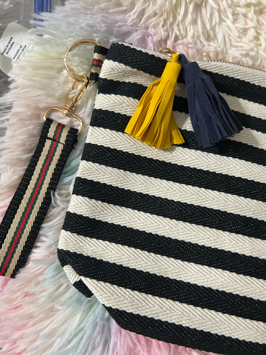 Striped Clutch with Tassels - photo 5