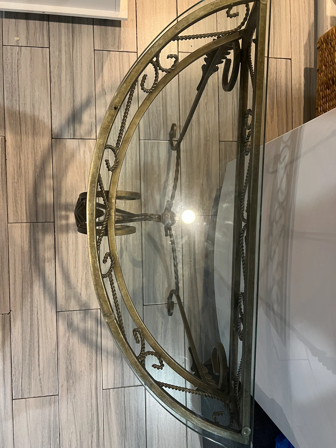 Glass and Metal Console Table - photo 2