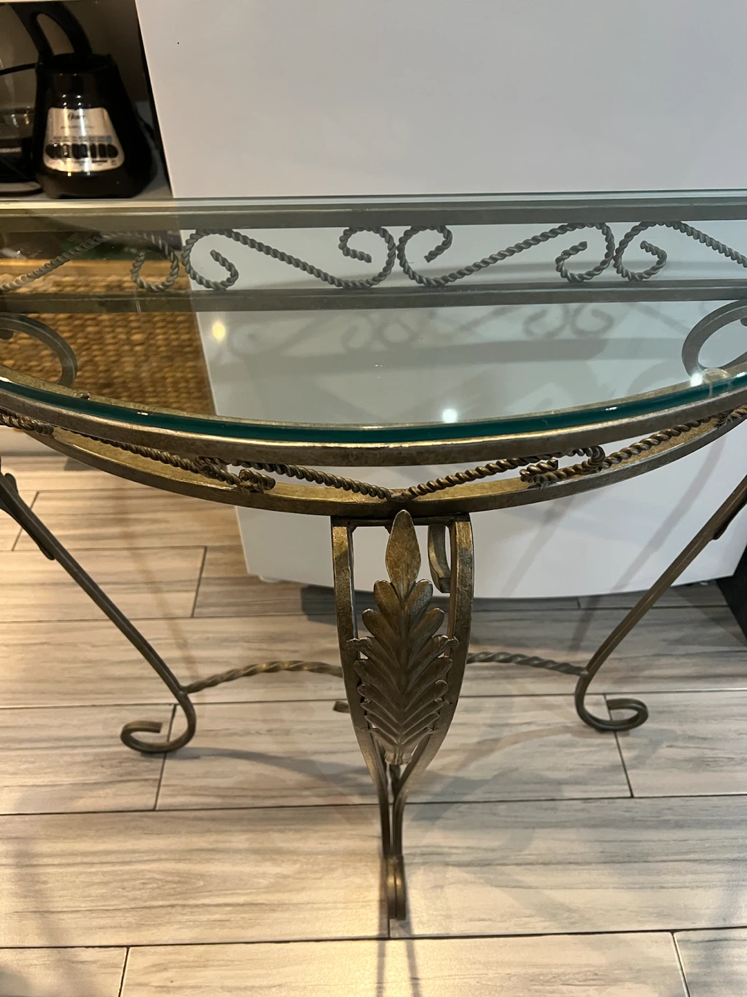 Glass and Metal Console Table - photo 3