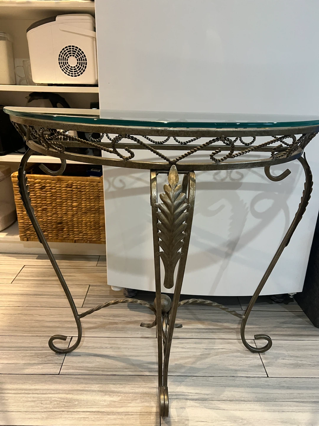 Glass and Metal Console Table
