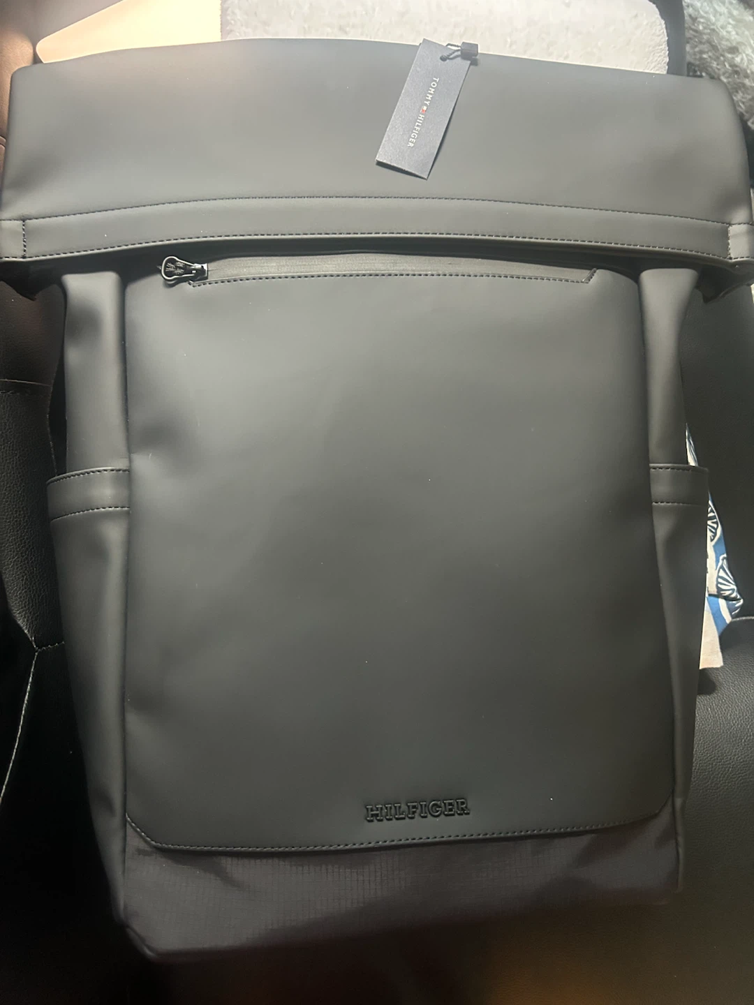 Tommy Hilfiger Black Roll-Top Backpack - photo 3