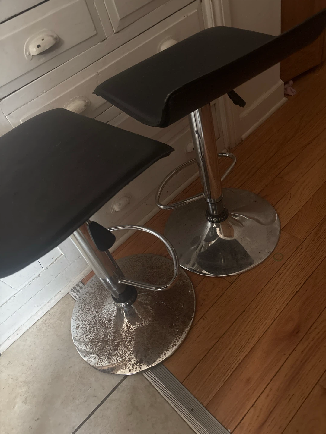 Adjustable Black Bar Stools (Set of 2)