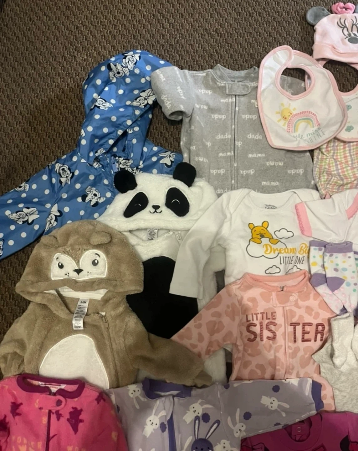 Baby Girl Clothes Lot - Sleepers, Onesies, Bibs & More - photo 3