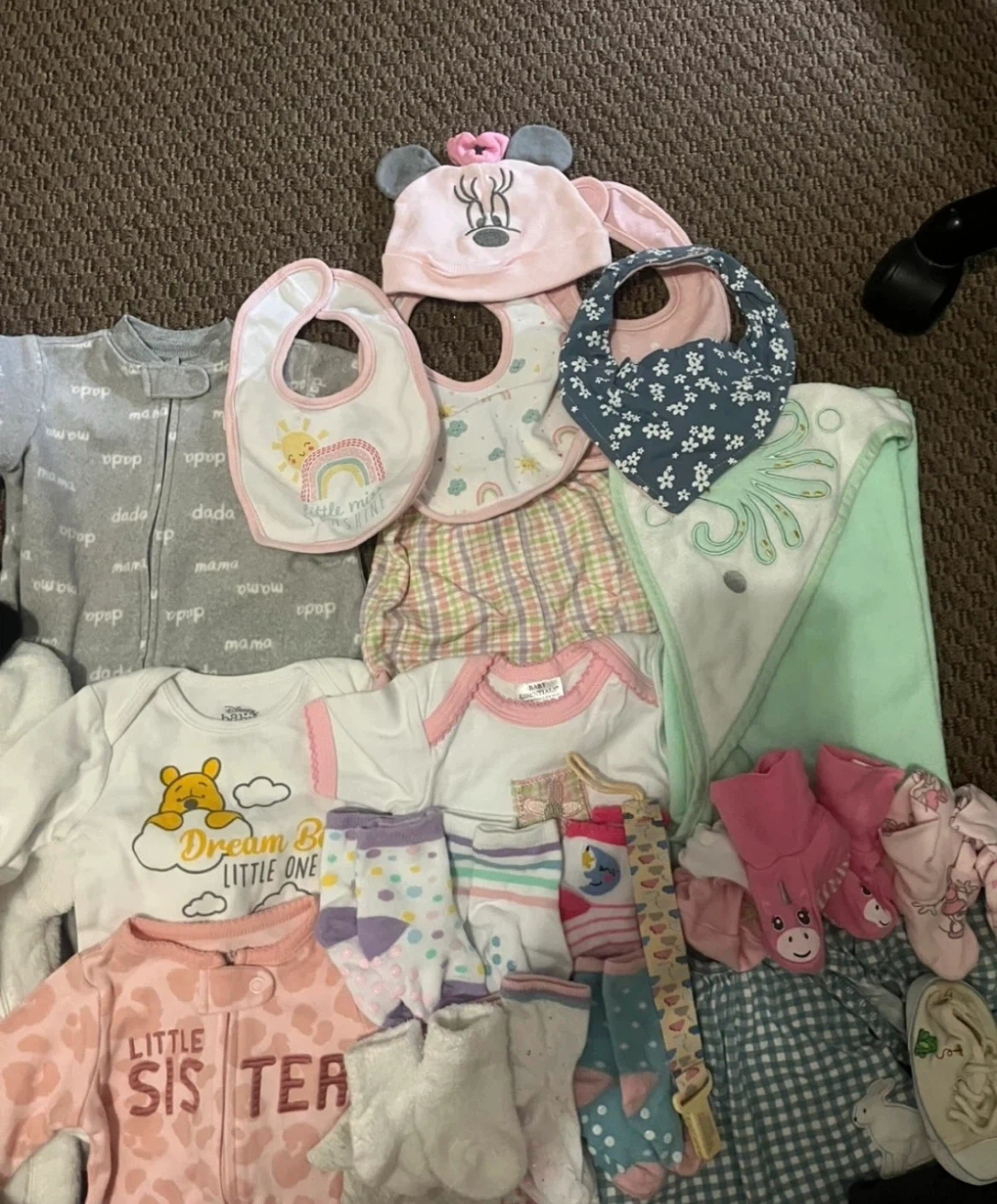 Baby Girl Clothes Lot - Sleepers, Onesies, Bibs & More - photo 4