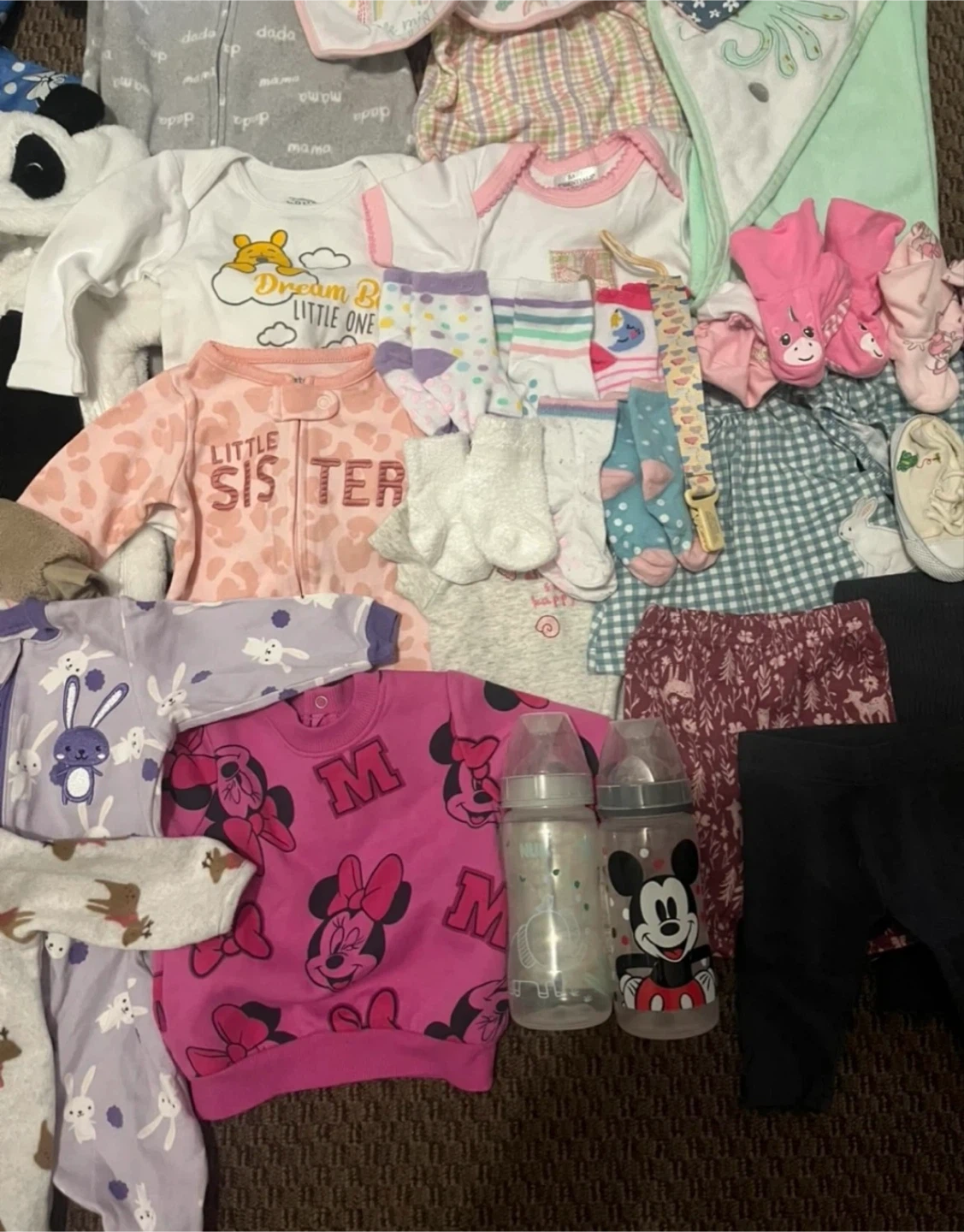 Baby Girl Clothes Lot - Sleepers, Onesies, Bibs & More - photo 5