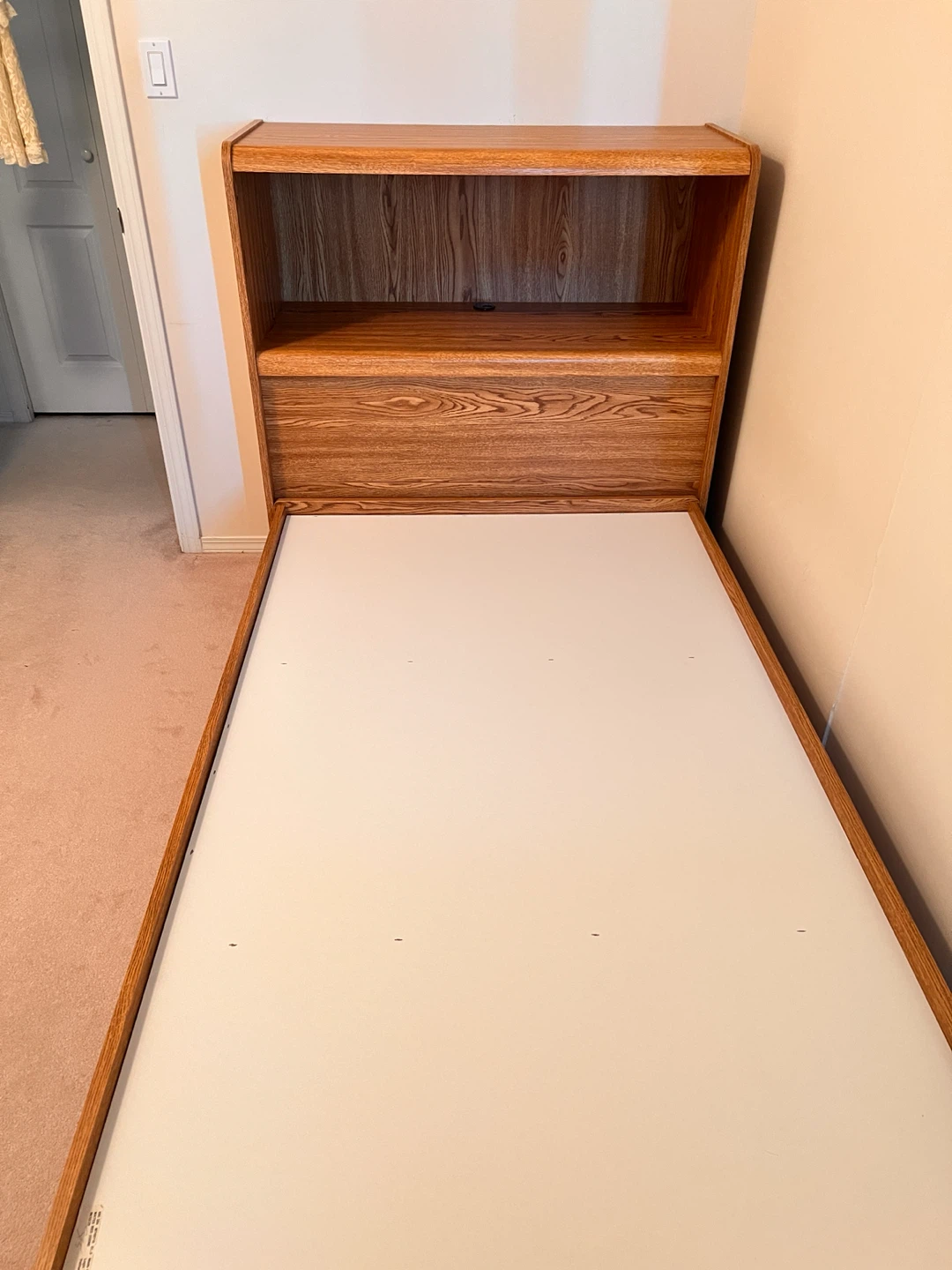 Twin Bed Frame with Headboard and Storage