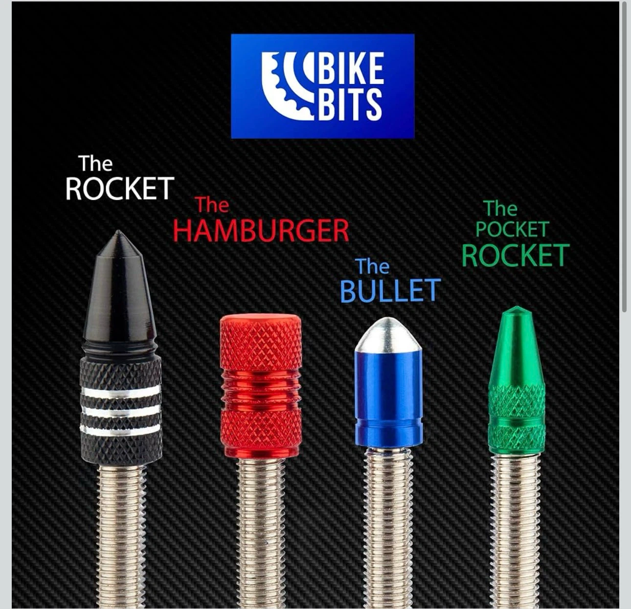 Bike Bits Anodized Aluminum Presta Valve Caps (4 Pack) - photo 2