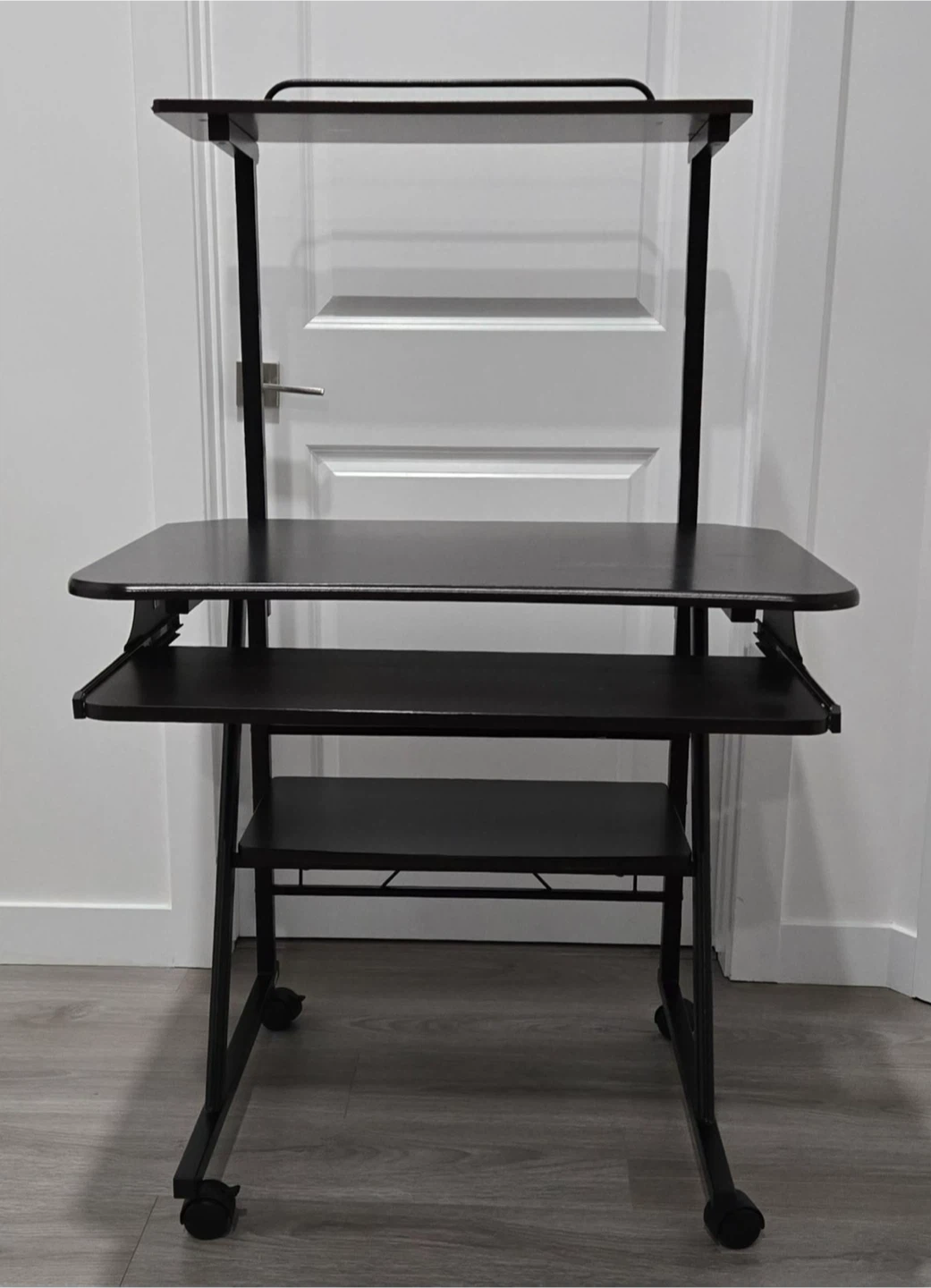 Rolling Computer Desk with Shelves