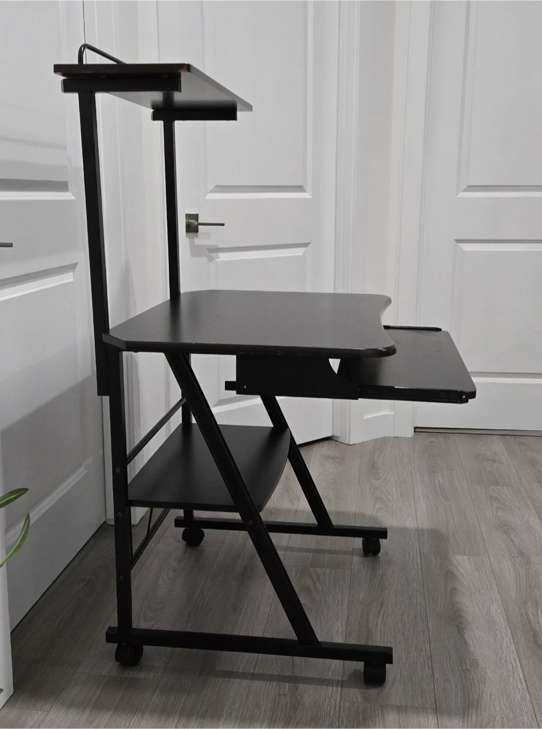 Rolling Computer Desk with Shelves - photo 2
