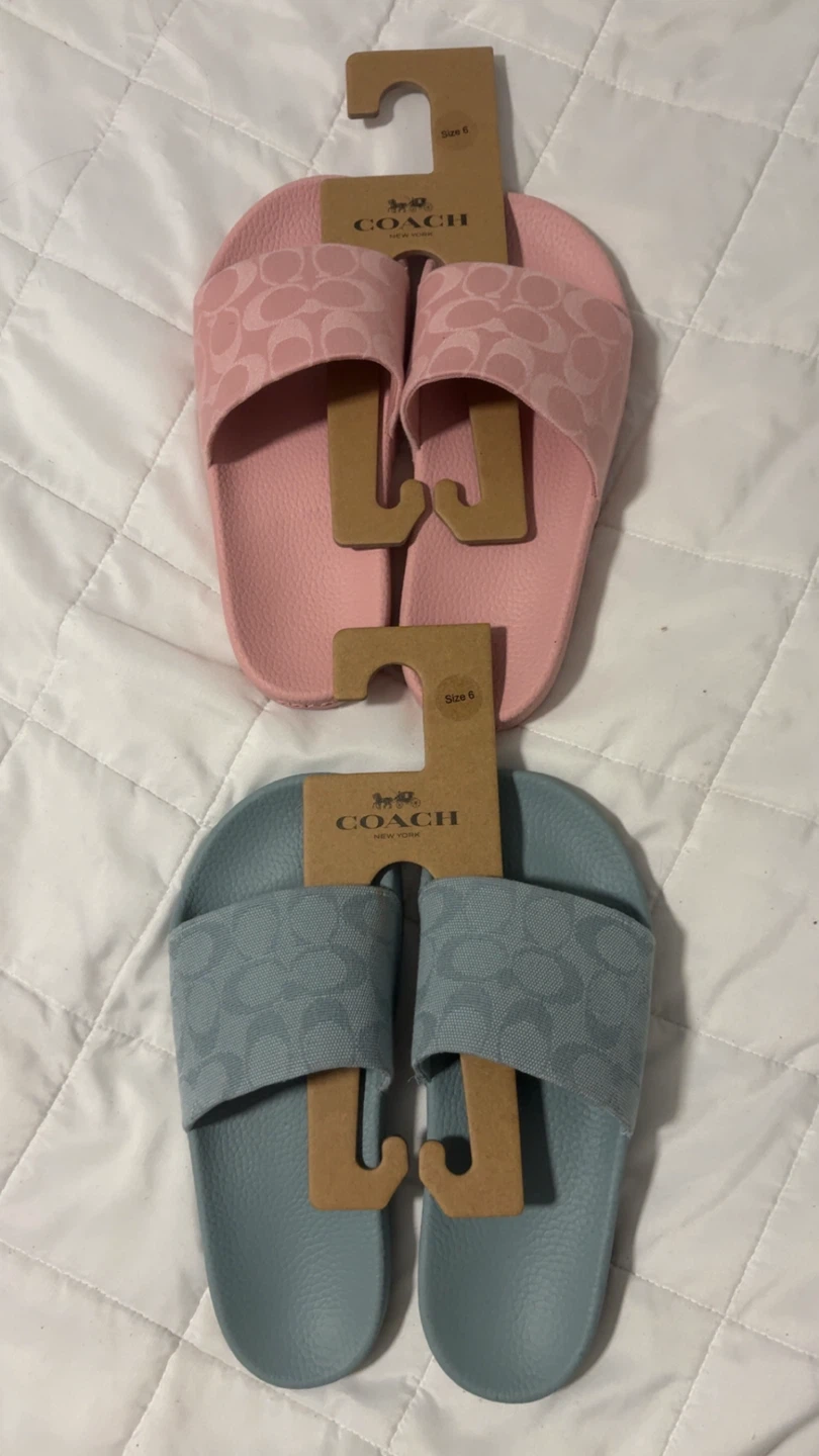Coach Slides - Pink & Blue - Size 6