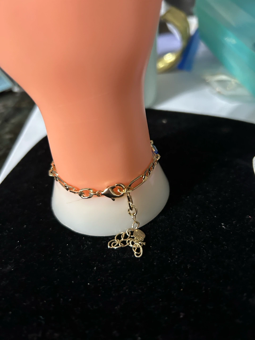 Gold tone butterfly evil eye charm bracelet - photo 5