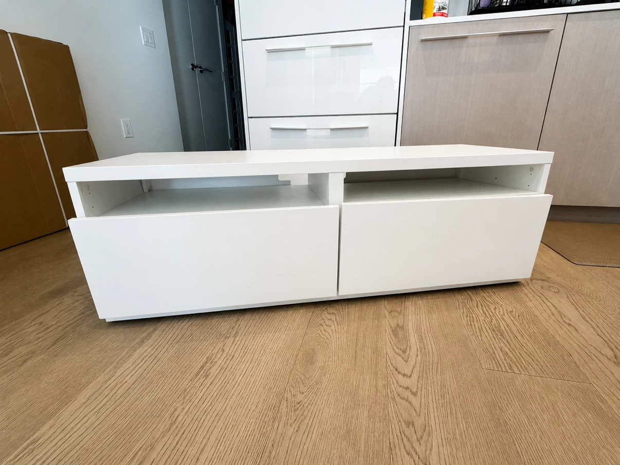 IKEA BESTA TV Bench with Drawers - White