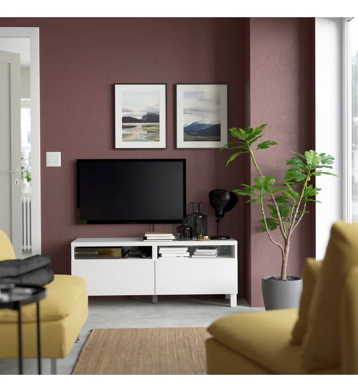 IKEA BESTA TV Bench with Drawers - White - photo 3
