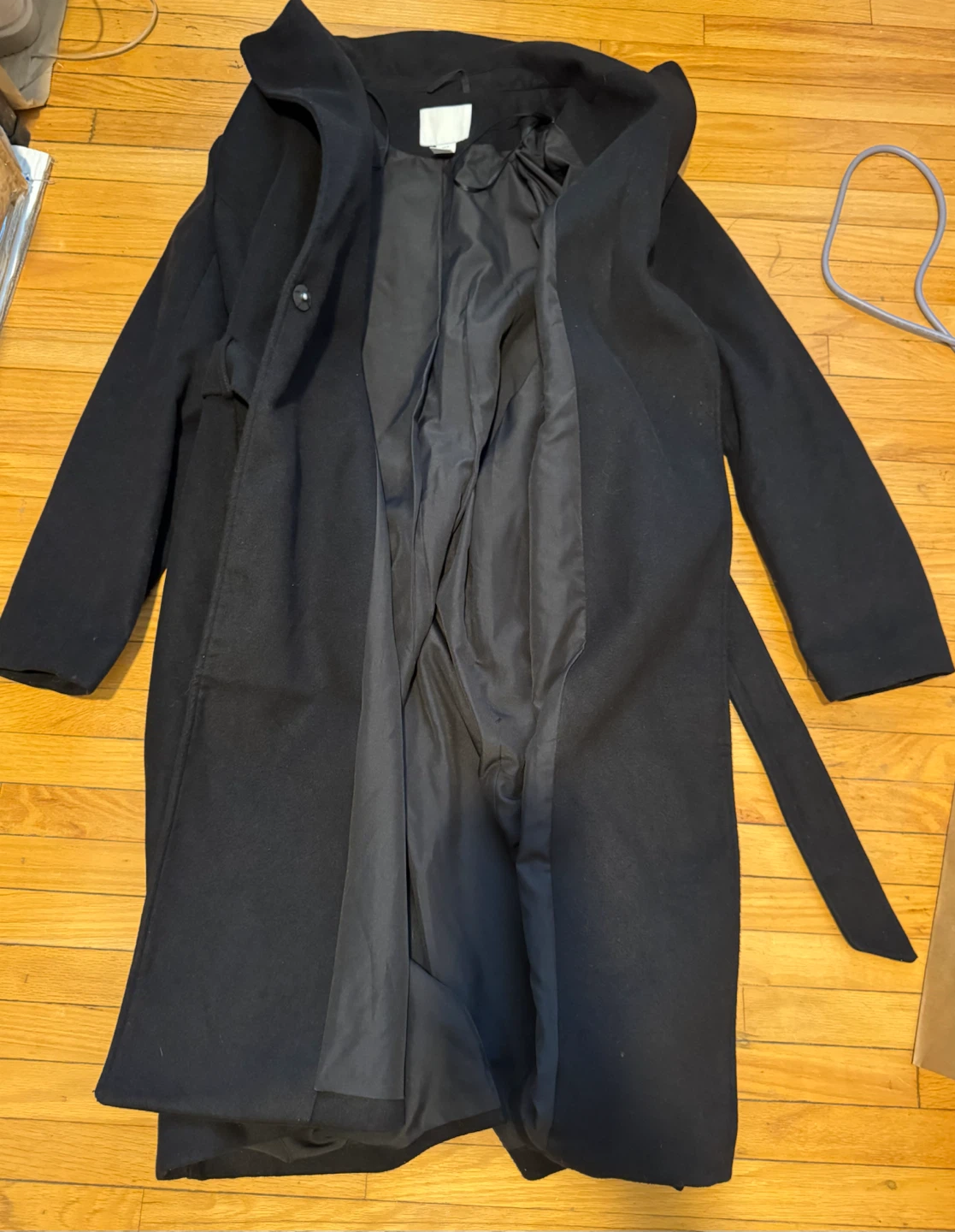 H&M Black Wool-Blend Coat