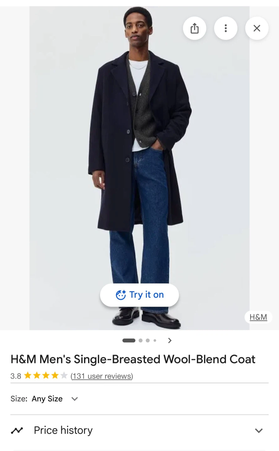 H&M Black Wool-Blend Coat - photo 2