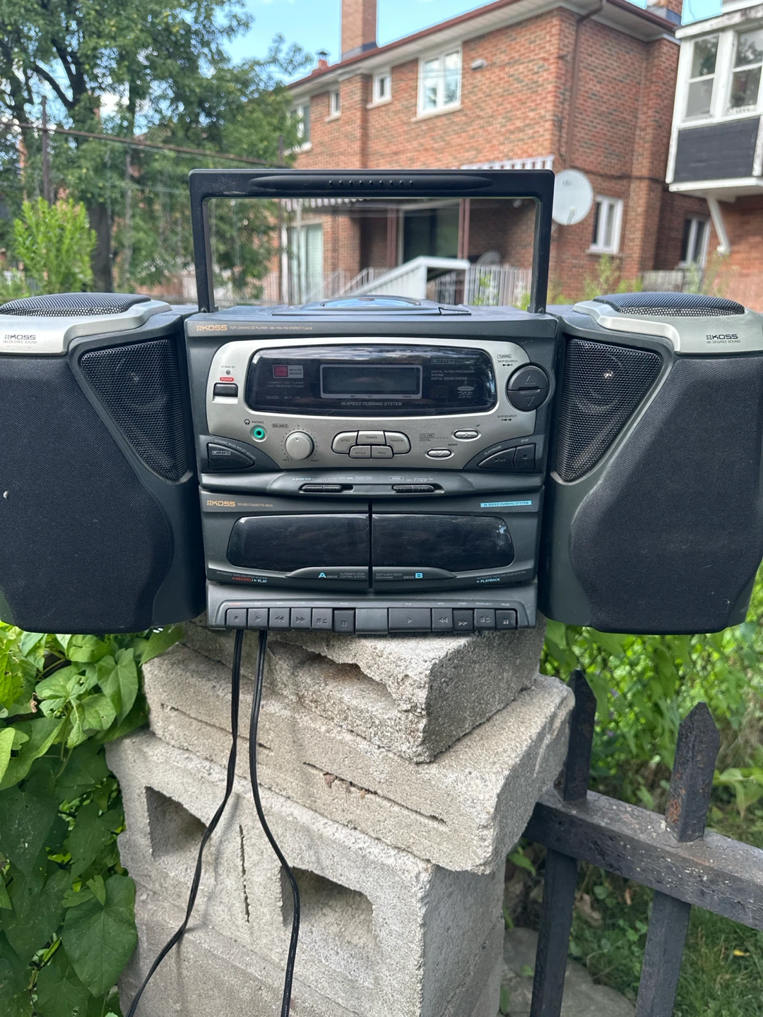 BOSS CD Player Boombox with Dual Cassette Deck
