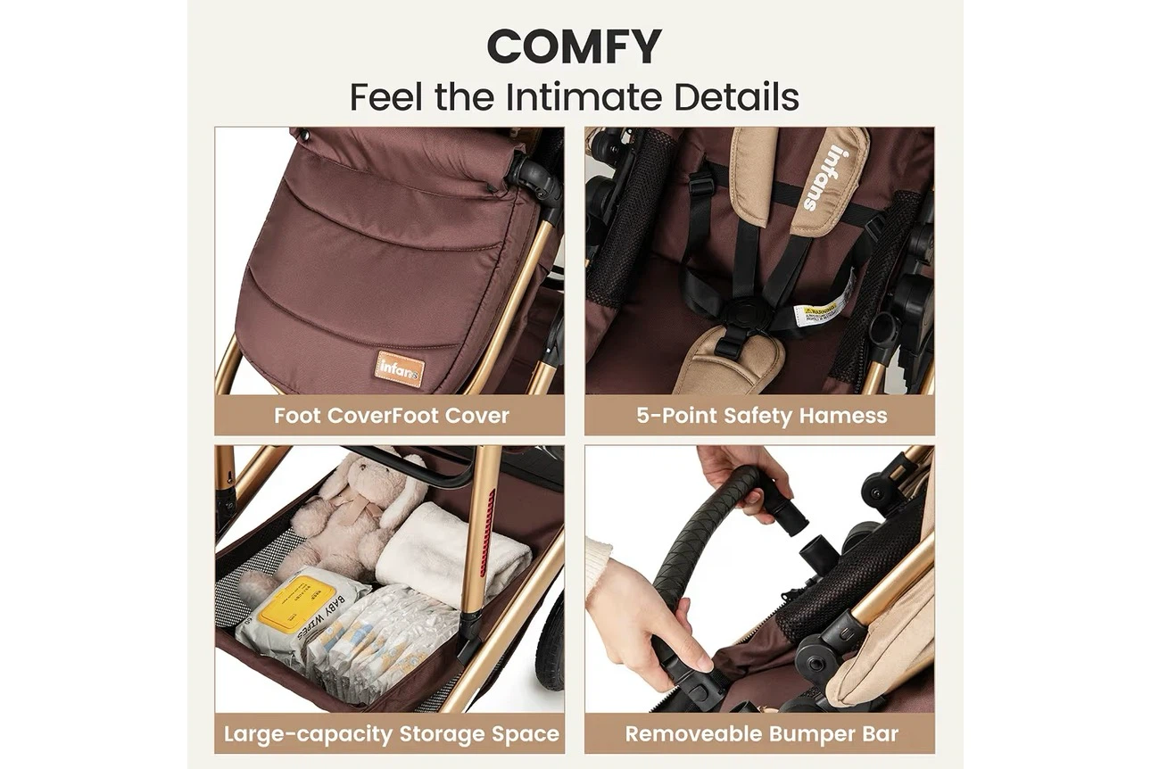 Infantino Reversible Baby Stroller - Khaki - photo 2