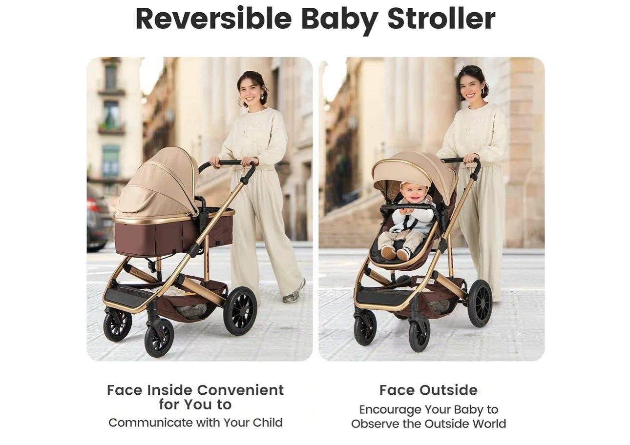 Infantino Reversible Baby Stroller - Khaki - photo 5