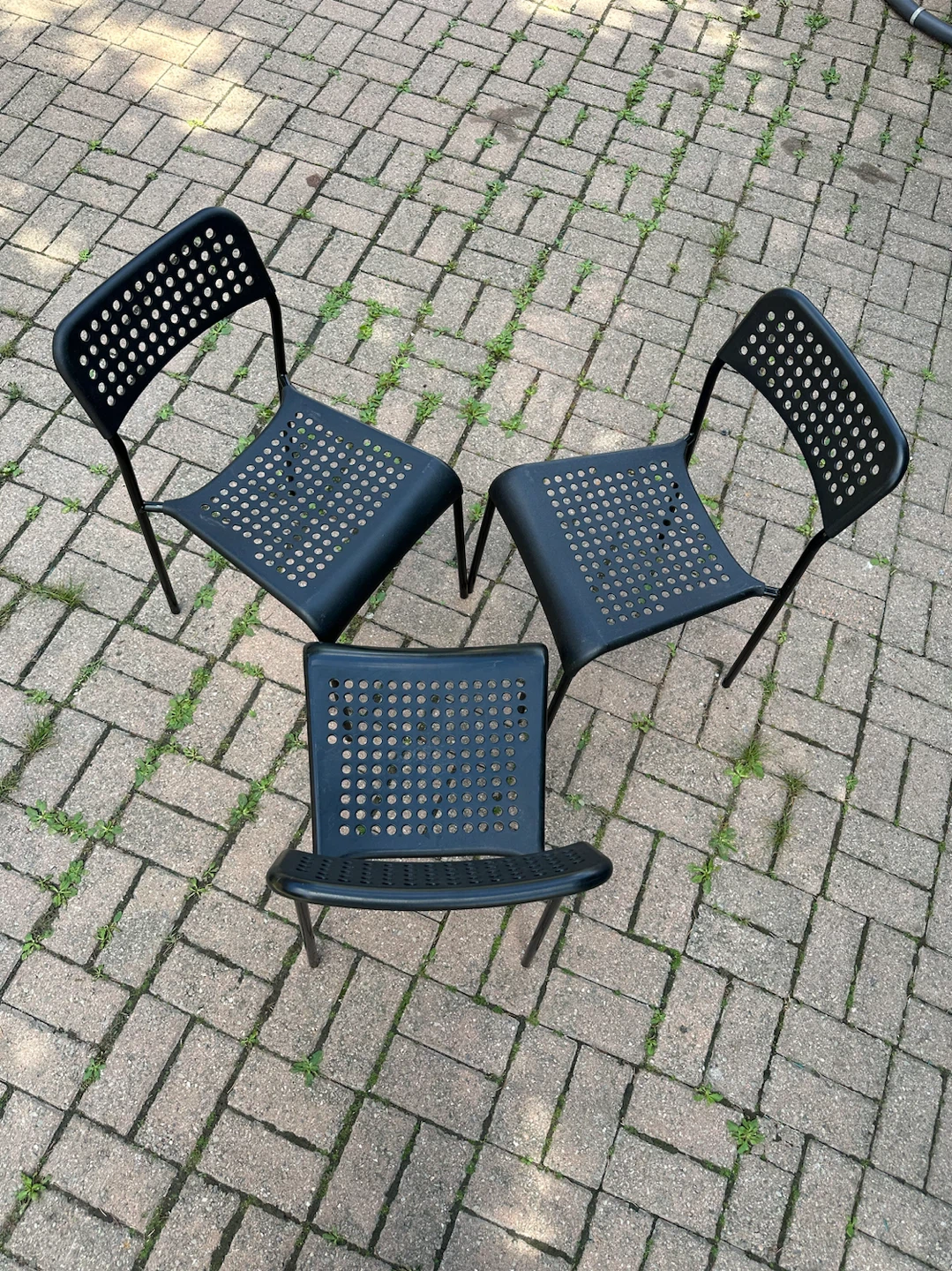 IKEA Set of 3 Black Outdoor Chairs - photo 2