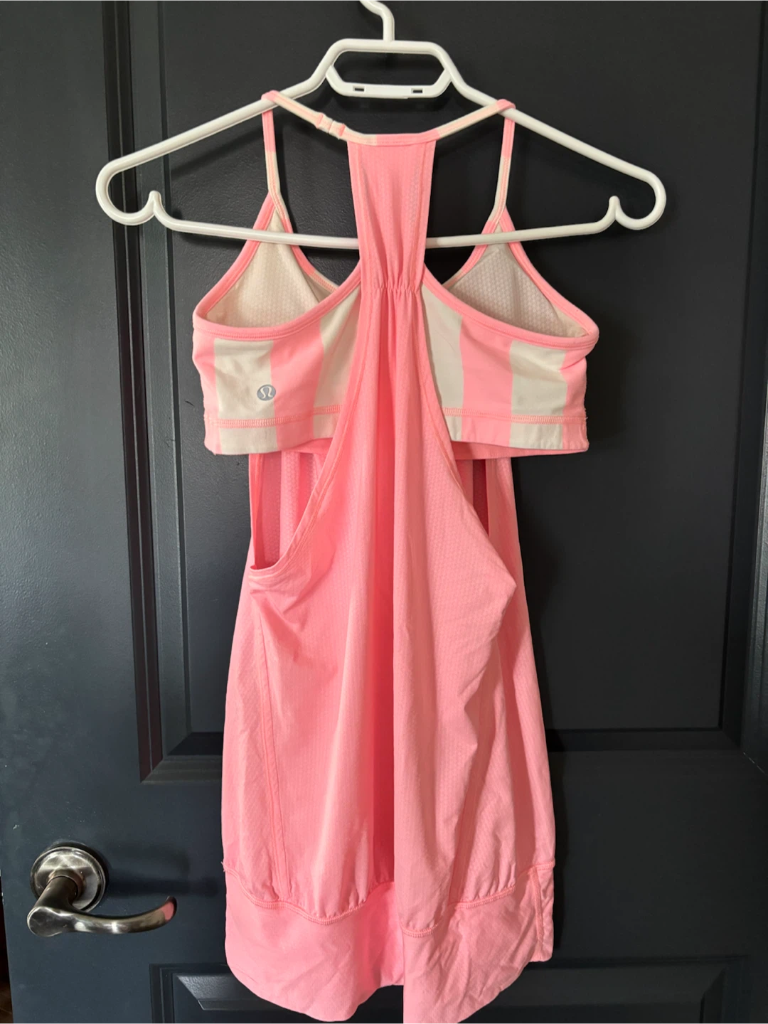 Lululemon Pink Striped Racerback Tank Top - photo 2