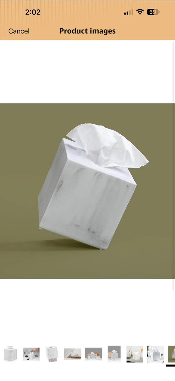WORHE Tissue Box Cover Holder it’s original marble