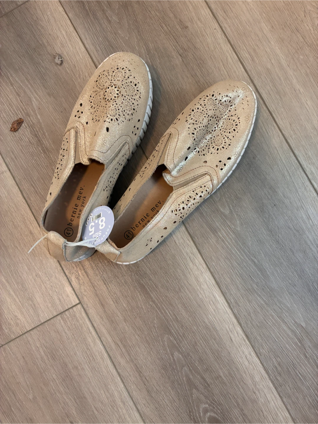 Gold Slip-On Sneakers with Cutout Detail - photo 4