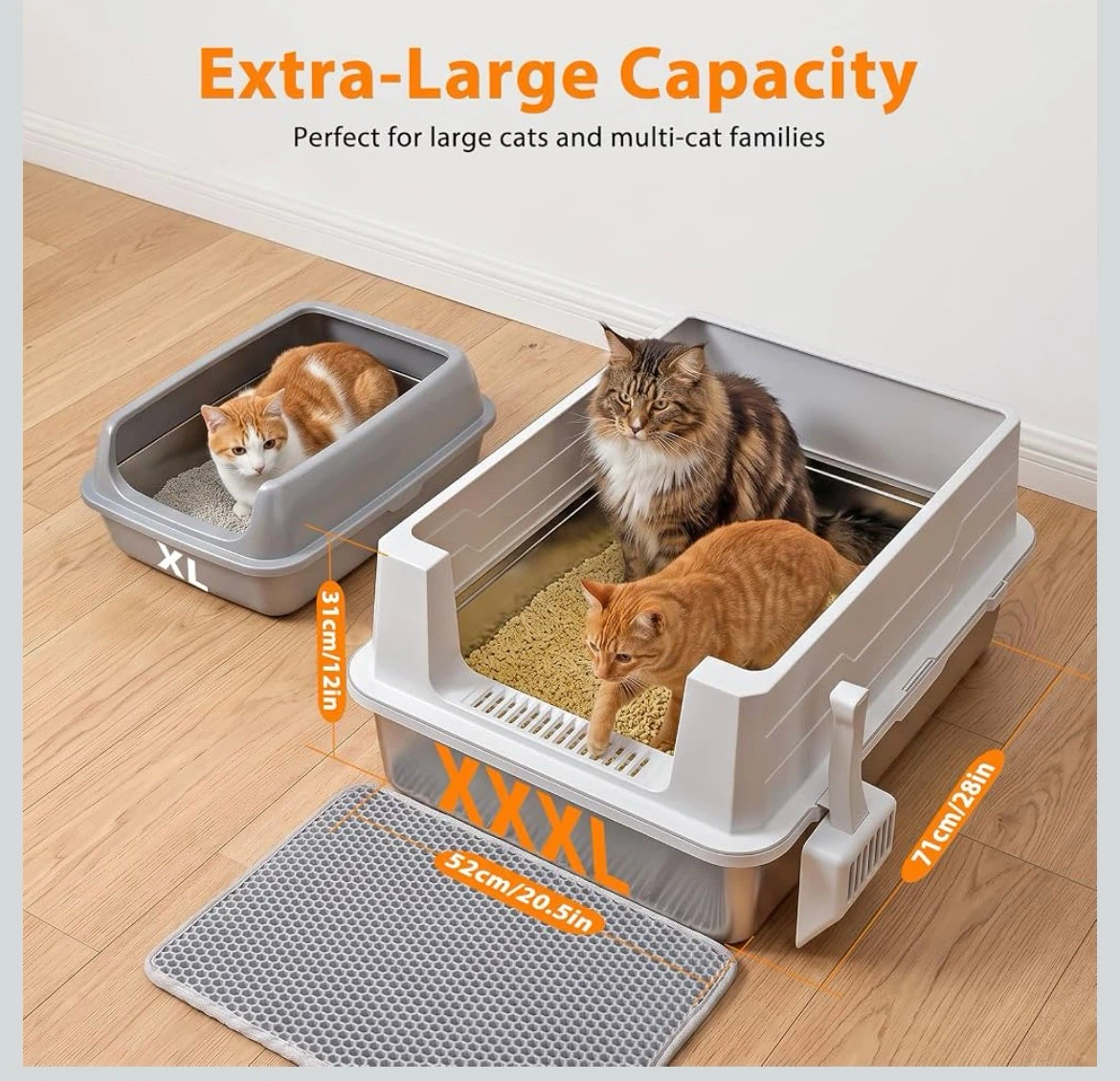 Stainless Steel Litter Box – XXXL 28” x 20.5” - photo 4