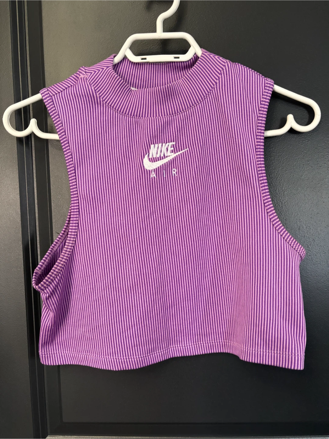 Nike Air Purple Striped Crop Top