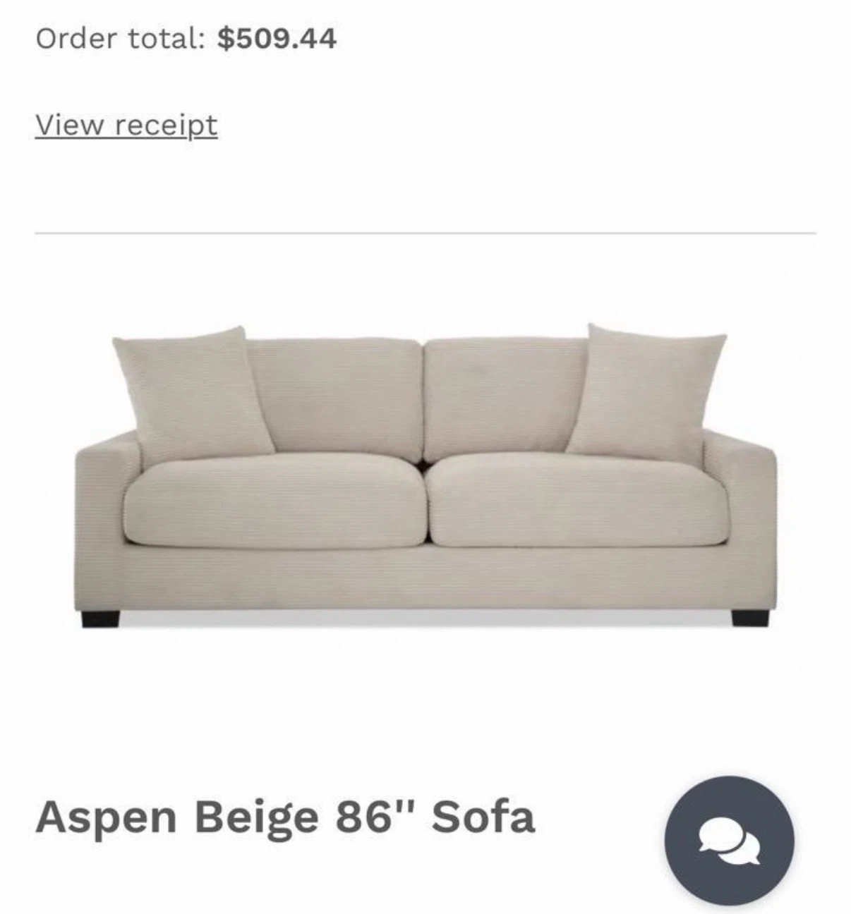 Aspen Beige 86" Sofa