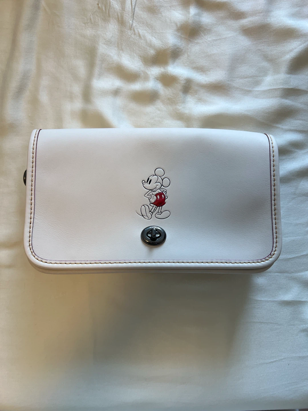 Coach x Disney Mickey Mouse White Leather Crossbody Bag