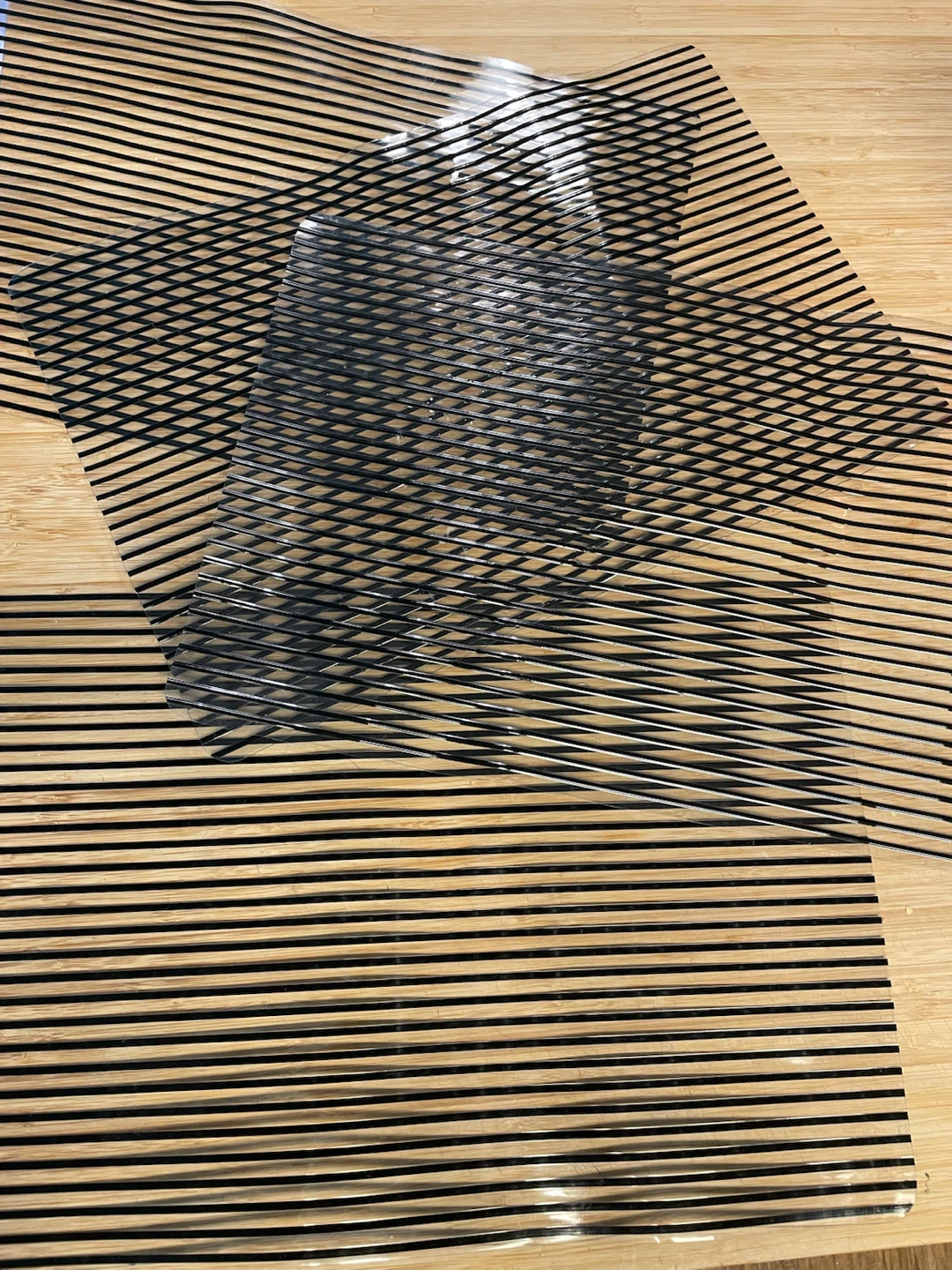 Set of 4 Striped Clear Plastic Placemats