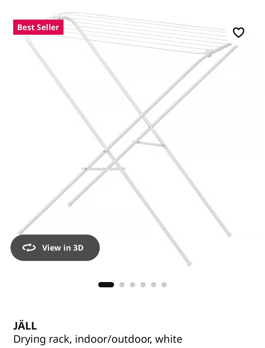 IKEA JÄLL Laundry Bag, Drying rack - White - photo 2