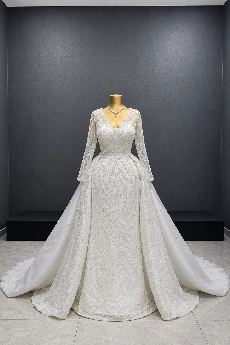 White Beaded Wedding Dress