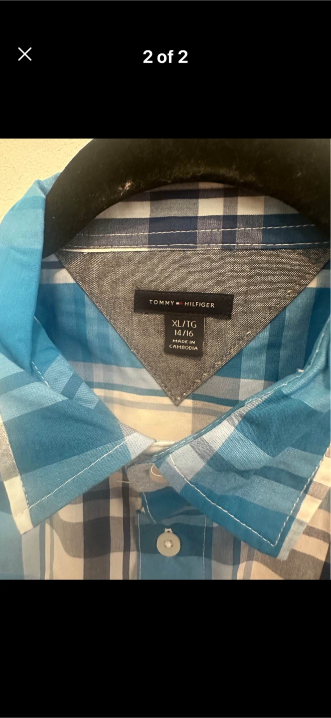 Tommy Hilfiger Boys Plaid Button-Up Shirt XL/TG - photo 2