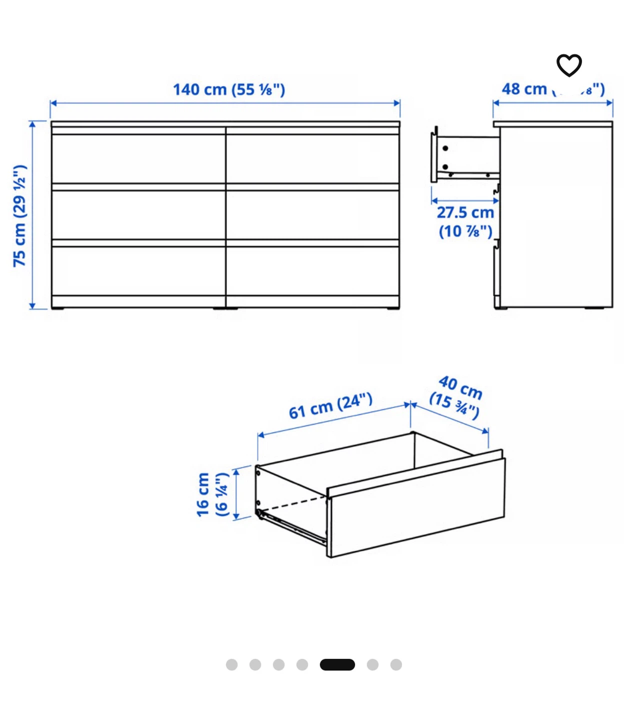 Delivery Available For IKEA 6-Drawer Dresser - photo 3