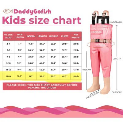 New DaddyGoFish Pink Chest Waders for Teens (Ages 13-14) - photo 4