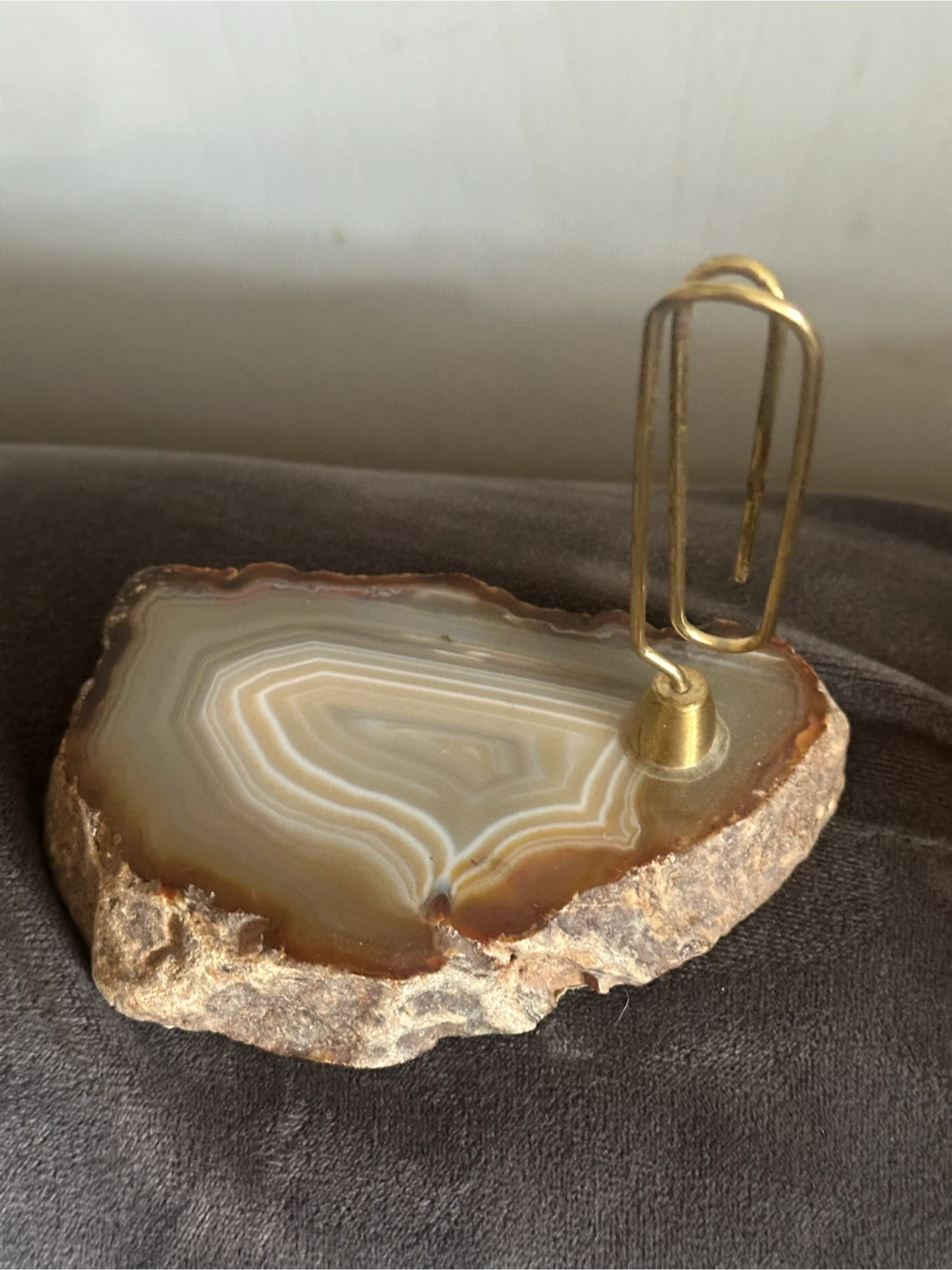 Vintage agate slice mail holder - photo 2