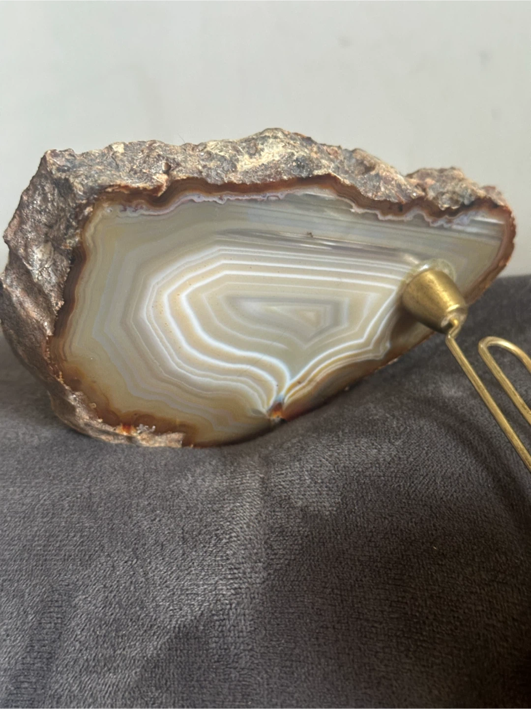 Vintage agate slice mail holder - photo 4