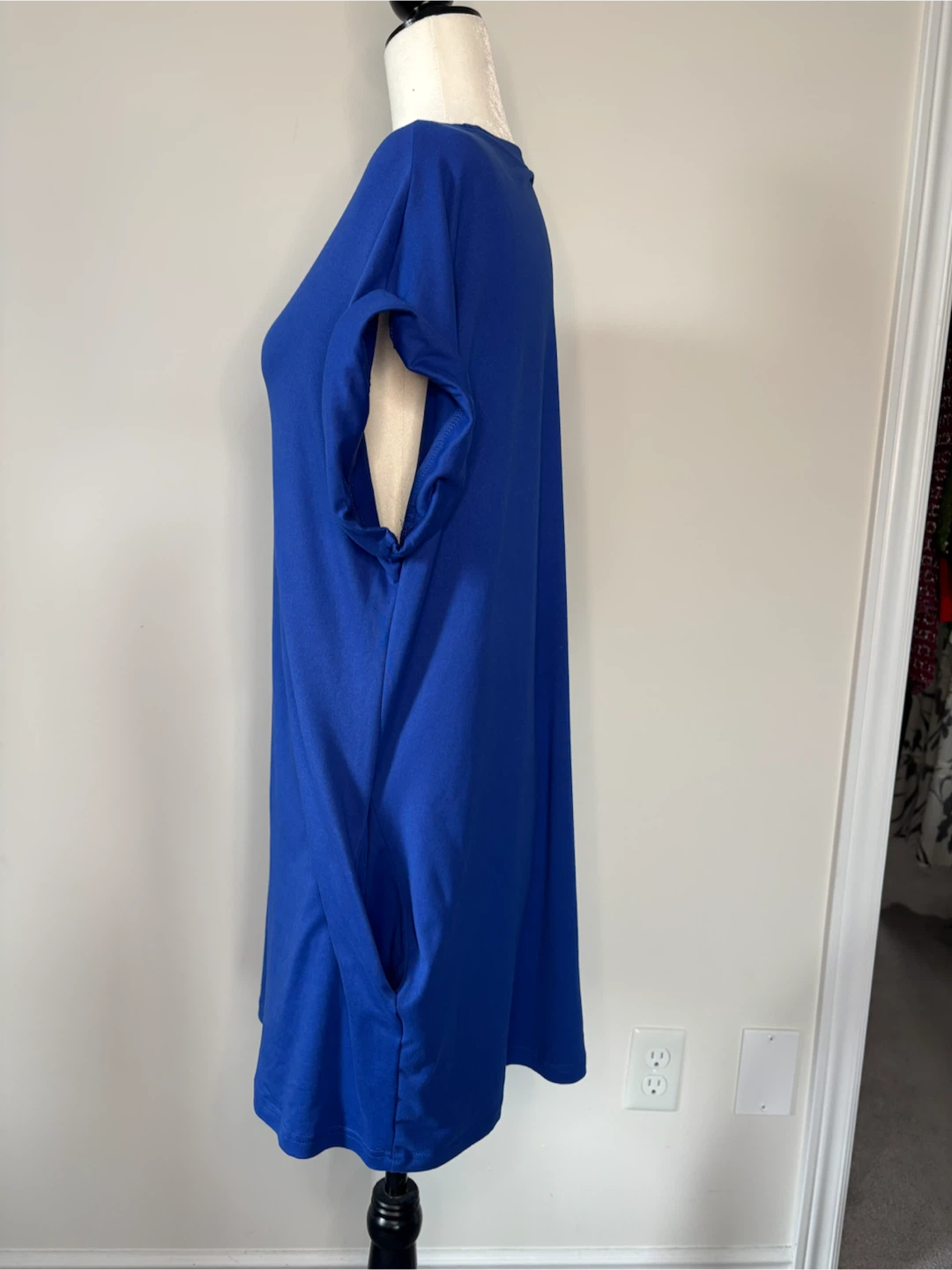 M (Lose fit) - Blue T-Shirt Dress with Pockets - photo 2