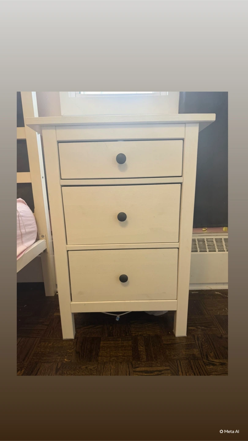 IKEA White 3-Drawer Nightstand