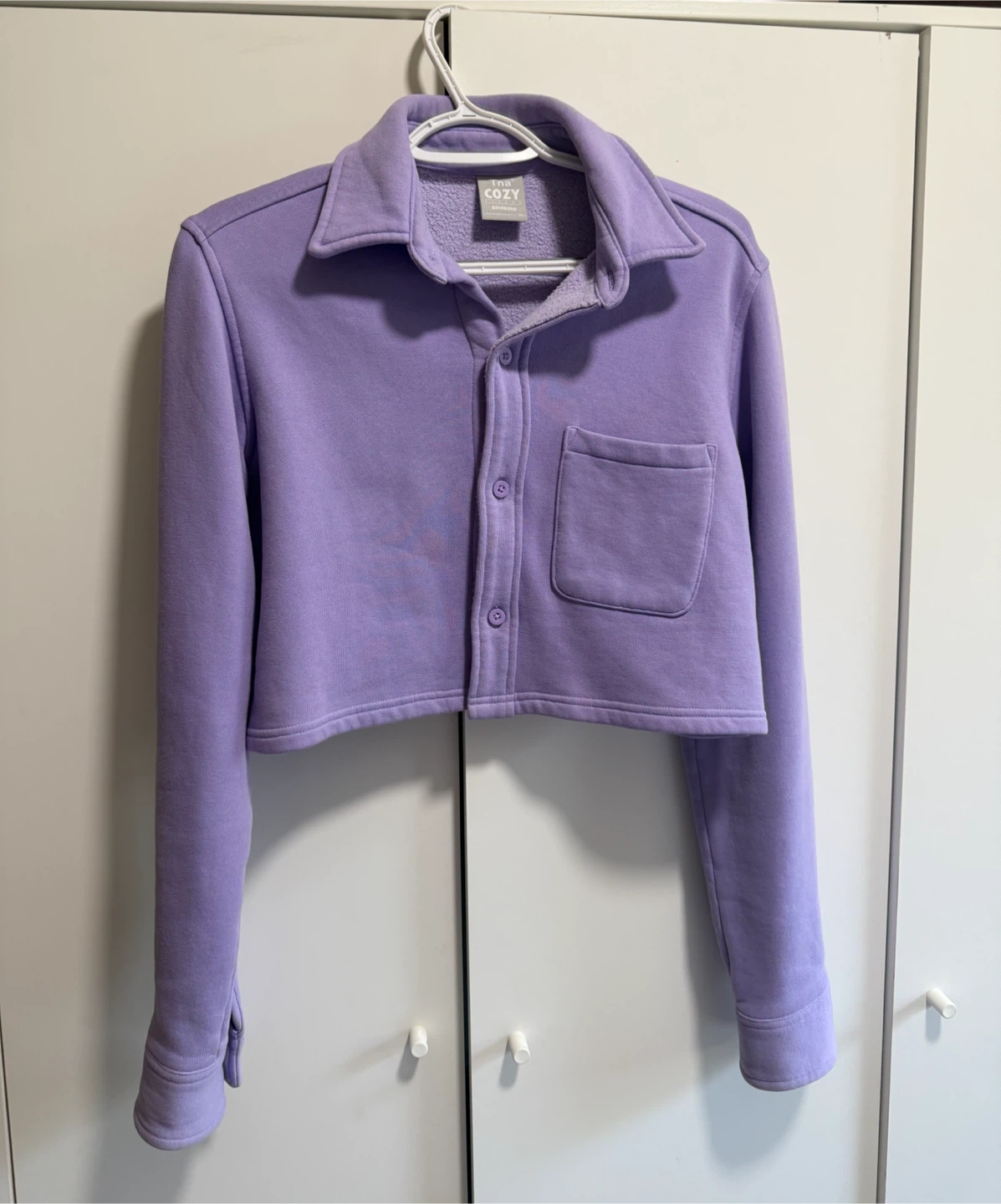 Tna Cozy Cropped Button-Up Shirt