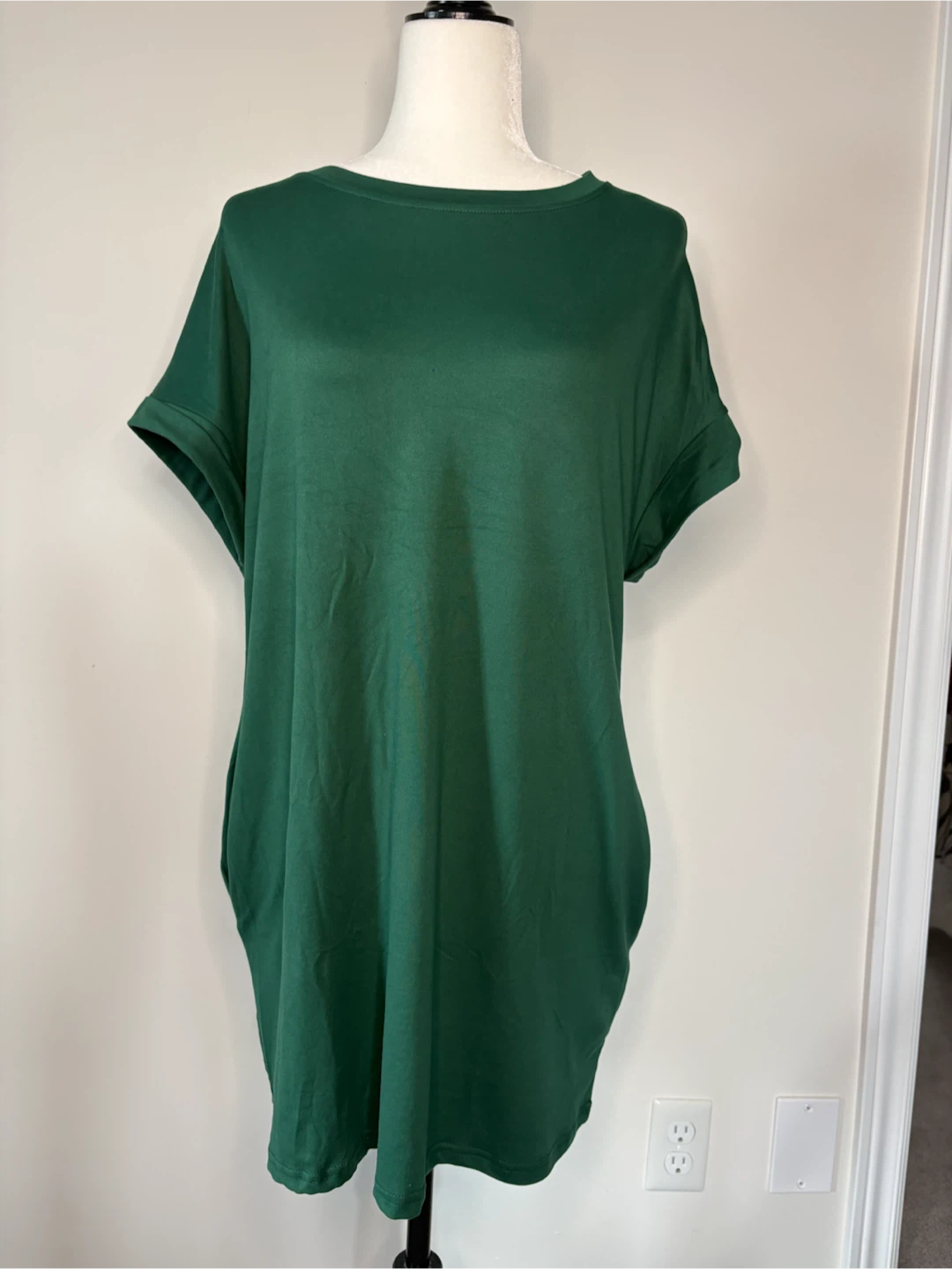 M (lose for) Green T-Shirt Dress with Pockets