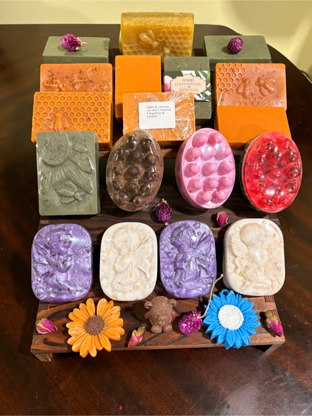 Handmade Soap Bars with Decorative Designs