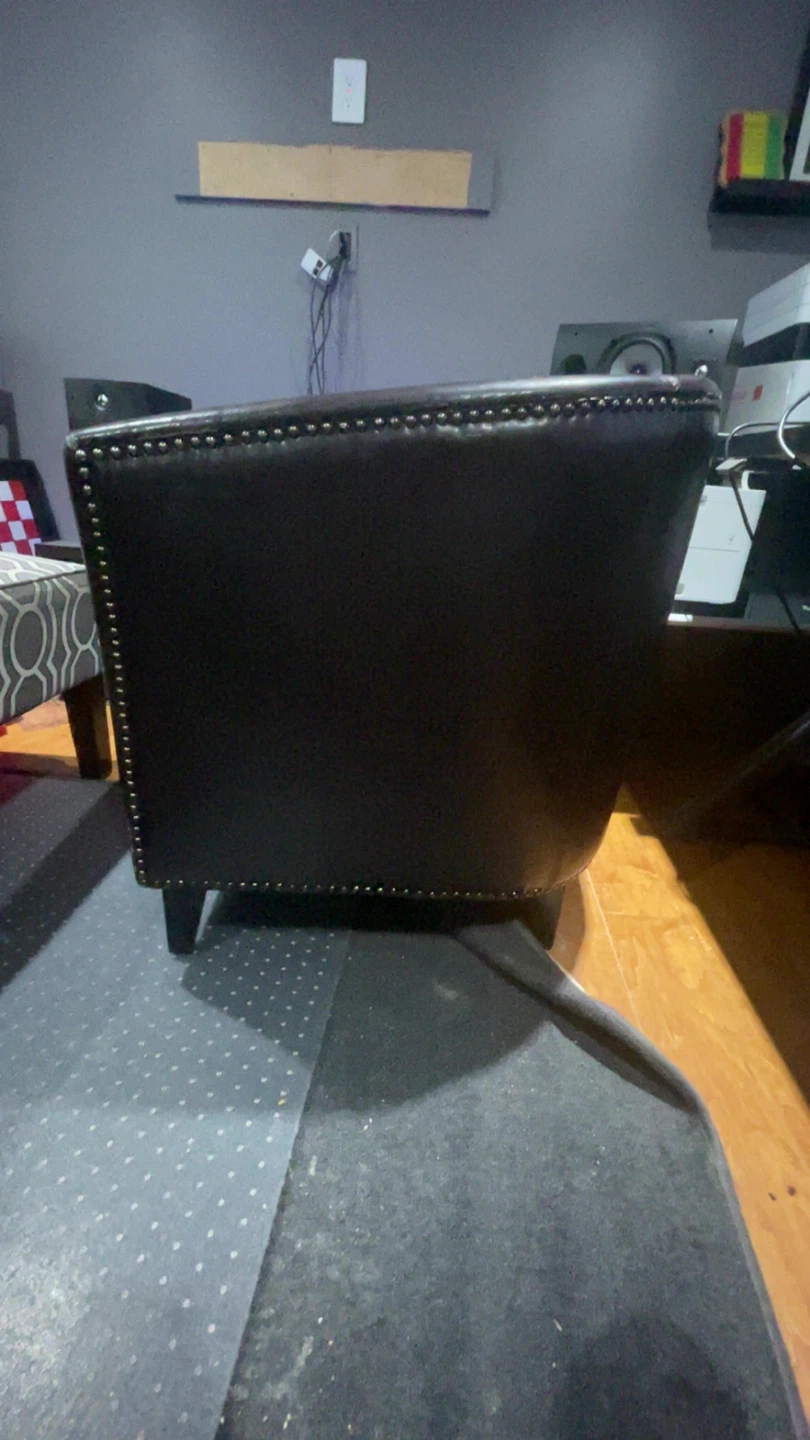 Brown Faux Leather Accent Chair - photo 2